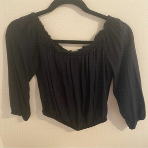 BRANDY Melville Off the Shoulder Black Long Sleeves Top • One Size